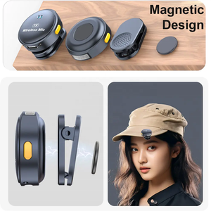 2mic Micro không dây máy ảnh điện thoại 3 trong 1 vlog phỏng vấn dòng sống Micro không dây đồng xu ve áo Clip Lavalier Micro - Product Image 3