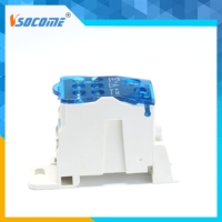 Bloc de bornes industriel en nylon PA avec contacts en laiton, résistant aux hautes températures, 160A 690V, connexion à vis 5-10 AWG