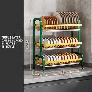 省スペース耐久性のあるステンレス鋼キッチンカウンターボウルカトラリー器具プレートホルダーレストラン皿乾燥ラック - Product Image 5