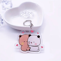 Mignon Bubu Dudu Porte-clés Bébé Ours Gris Panda Blanc Porte-clés pour Accessoires Sac Pendentif Porte-clés Bijoux Fans Couple Amour Cadeaux