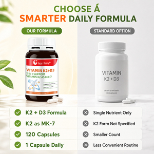 Suplemento de Vitamina K2 con D3 de Alta Calidad Shecome, Fabricante de Suplementos para la Salud del Corazón y los Huesos, 120 Cápsulas de Vitamina K2 con D3 para Adultos - Product Image 2