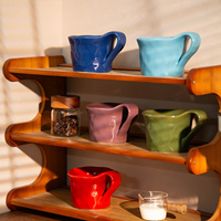 Tasses à café en céramique américaines personnalisées, minimalistes, couleur unie, tasses à latte colorées, tasses en céramique créatives imprimées par transfert thermique personnalisé