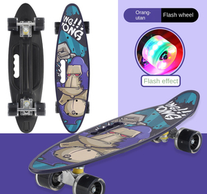 Портативный скейтборд для рыбы, широкий скейтборд для начинающих, скейтборд для мальчиков и девочек, скейтборд для детей и взрослых, четырехколесный скутер для верховой езды - Product Image 3