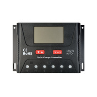 Contrôleur de charge solaire PWM MPPT 12V 24V à identification automatique 10A 20A 30A 40A Régulateur de panneau solaire pour système d'énergie domestique CN