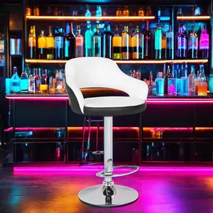 Low Back Adjustable Height Leather Bar Stools Swivel Counter Height Bar Stools For Bar Counter