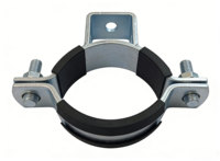 Collier de serrage pour tuyau galvanisé robuste avec doublure en caoutchouc EPDM pour fixation de pipeline, absorption des chocs et fixation mécanique de pipeline