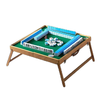 Table de Mahjong Pliable Portable JiYou avec Pieds en Bois Massif, Tuiles en Mélamine, Sac de Rangement et Dés