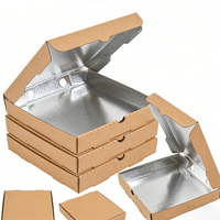 Boîte à pizza en carton à trois couches avec doublure en aluminium, pour restaurant, emballage alimentaire en gros, logo personnalisé