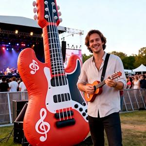 Guitare gonflable géante publicitaire personnalisée, modèle d'instrument, logo imperméable pour festival de musique et promotion de marque - Product Image 3