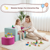 Canapé modulaire pour enfants en promotion avec tabouret, fauteuil détachable pour tout-petits, canapé de lecture souple et portable pour enfants pour la maison et le jeu