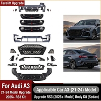 Kit de Parachoques Delantero y Trasero Estilo RS3 8Y PA para Audi A3 S3 2020-2024 a 2025+ con Rejilla Difusora, Hatchback Sedán