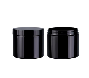 Bocaux ronds personnalisés en plastique PET noir pour mascara, poudre libre, aliments et rangement de voyage - Capacités variées - Product Image 1