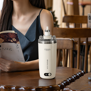 450ML seyahat elektrikli ısıtma fincan paslanmaz çelik taşınabilir sızdırmaz isıtıcı kahve kupa hızlı kaynatın yeni toptan açık temel - Product Image 3