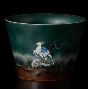 Juego de Taza y Platillo de Café MSH Ciudad Prohibida Rojo Dunhuang Ciervo de Nueve Colores para Salón de Té - Product Image 2