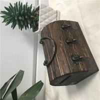 Petite boîte à trésors en bois décorative, style antique, coffre de pirate avec serrure et clé, pour bijoux, jouets, cartes de tarot, cadeau d'anniversaire