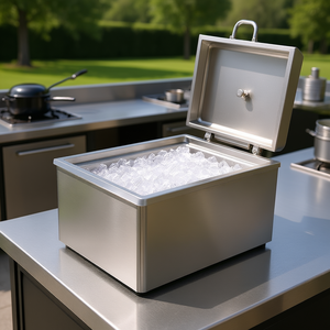 Glacière en acier inoxydable 40 Qt 20L X 14W X 12H Modèle commercial pour cuisine extérieure - Product Image 2