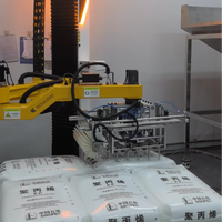 Ouvre-sacs 4 axes pour traitement de l'eau PAC/PAM, bras robotisé, 25 kg/sac, 100 sacs/h, collecte automatique des déchets, PLC, trémie en acier inoxydable, commande à distance