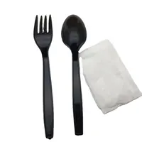 Tenedor y cuchara desechables de plástico, tenedor de comida, fruta, barato, China