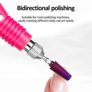 Purple Tungsten Steel Plated <b>Nail</b> Polish Head Pre-treatment Grinding Manicure Drill File Remove <b>Nail</b> Gel Cuticle Clean Tool - Product Image 3
