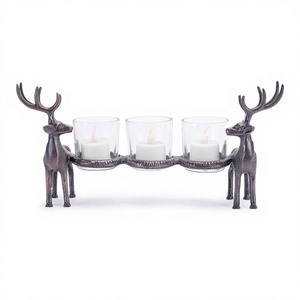 Porte-bougie en métal de luxe fait à la main minimaliste pour la décoration intérieure moderne et les projets d'intérieur de Noël - Product Image 1