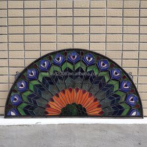 Panneau de fenêtre en verre teinté style rétro, motif paon, antique européen, en feuille de cuivre Tiffany, solide et durable, pour décoration de chambre - Product Image 5