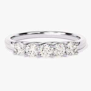 ファイブストーントレリスダイヤモンドバンド (0.50カラットtw) /ラボダイヤモンド結婚記念日リング女性用 - Product Image 1