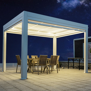   Pergola motorisée en aluminium STEEL 3*<span class=keywords><strong>6</strong></span> <span class=keywords><strong>m</strong></span> avec toit à lamelles réglables, pavillon imperméable pour patio avec portes coulissantes en verre - Product Image 3