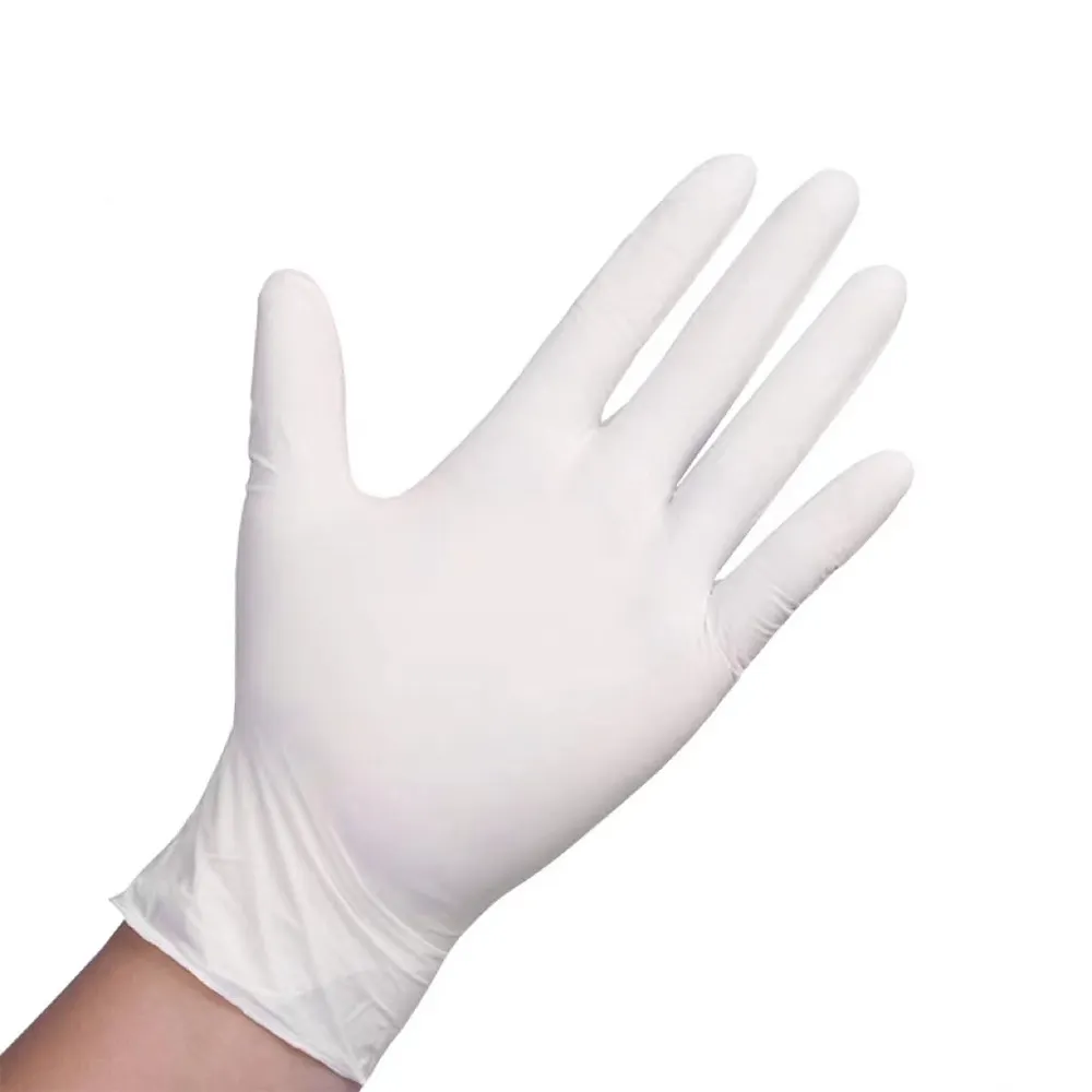 ถุงมือยางลาเท็กซ์แบบใช้แล้วทิ้งปราศจากผงผ่านการตรวจสอบทางการแพทย์โดยปราศจากเชื้อ