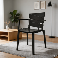 Chaise de jardin en plastique moderne avec accoudoirs, prix raisonnable, haute qualité, best-seller, mobilier d'extérieur