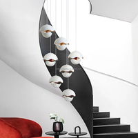 Petite suspension design pour salon, escalier et salle à manger Décoratif, lustre d'escalier de villa et lampe de chambre à coucher