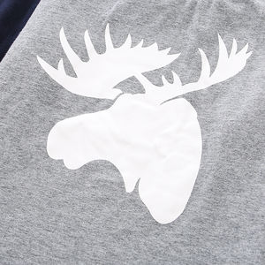 Pyjama pour enfants garçons, chemise à manches longues et leggings imprimés élan, ensemble de vêtements pour enfants - Product Image 4