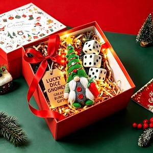 Decoración Navideña, Gnomo de Pie sin Rostro, Muñeco de Gnomo con Caja de Regalo, Dados de la Suerte, Adorno de Gnomo, Regalo de Noche de Bingo, Recuerdo Navideño - Product Image 2
