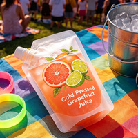Pochettes à bec verseur transparentes givrées, personnalisables, anti-fuite, de qualité supérieure, pour le stockage de boissons fraîches et de fruits frais