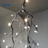 Lustre LED en forme de branche de fleur, style naturel, inspiré de l'intérieur, pour villa, appartement, salle à manger, salon