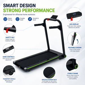 <span class=keywords><strong>Caminadora</strong></span> Plegable Automática K-FIT GSTB-4500, 14 km/h, Motor de 2.5 HP, Plataforma Ancha, Sensor de Ritmo Cardíaco, Pantalla LED Fitshow, para Ejercicio en Casa - Product Image 2