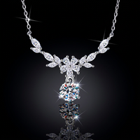 Collier pendentif goutte d'eau en moissanite 1 carat couleur D VVS, motif fleur d'épi de blé, en argent 925 de luxe avec certificat GRA, pour femme