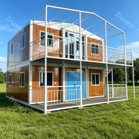 Maison préfabriquée à assembler facilement, prix usine, maison pliable à deux étages et à double aile, prête à l'emploi pour la famille