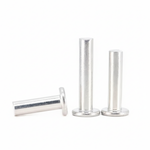 Remache de cabeza plana de aleación de aluminio, sólido, hecho a mano, accionado por martillo, tamaños M3 M4 M5 M6, acabado zincado - Product Image 1