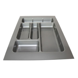 Cajón organizador cuchara escritorio dibujar bandeja <span class=keywords><strong>de</strong></span> <span class=keywords><strong>cubiertos</strong></span> extensible <span class=keywords><strong>cocina</strong></span> gris plástico varios Pvc cartón solo gris cuadrado moderno - Product Image 2