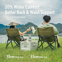 Chaise de camping pliable portable style Kermit, structure en acier, chaise d'extérieur légère et pliable pour les voyages, les pique-niques et la pêche