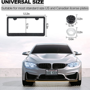 Marco de placa de matrícula brillante de color púrpura, soporte de placa de matrícula de diamantes de imitación de acero inoxidable, marco de placa de matrícula de cristal brillante - Product Image 3
