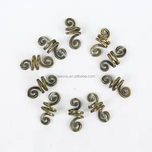 Retro Metal Vikings Spiral Hair Beads Rings Braiding Dreadlock Hair Coils Spring Beads Hair Accessories For Loc Pendants