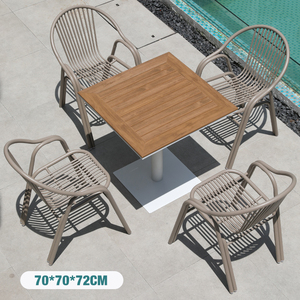 Ensemble de chaises de salle à manger et de <span class=keywords><strong>table</strong></span> <span class=keywords><strong>basse</strong></span> en aluminium pour l'extérieur Mobilier métallique pour le jardin, la <span class=keywords><strong>piscine</strong></span> et le jardin - Product Image 3