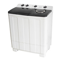 Black Top Lid 12KG Semi-Automatic Electric All-In-One Washer/Dryer Twin Tub Double Cylinder High Efficiency Grade 3 Energy