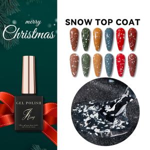 JTING Esmalte de Uñas Navideño de Alta Calidad, Capa Superior con Efecto Nieve, Gel UV Sin Limpieza, Función de Esmalte de Uñas, Proveedor de Uñas con Etiqueta Privada Personalizada OEM - Product Image 1