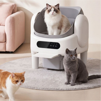 Bac à litière intelligent à grande capacité, ouvert en haut, semi-fermé, écologique, autonettoyant, désodorisant, facile à nettoyer pour chat