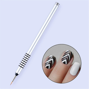 Pinceau à manucure en métal pour nail art, brosse à pigment pour dessin de motifs floraux, pinceau liner pour peinture au gel, outil de décoration pour salon de manucure - Product Image 5