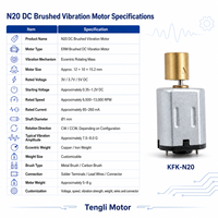 Moteur de vibration DC brossé N20 ERM pour retour haptique précis 3V 3.7V 5V pour manettes de jeu, joysticks et applications robotiques