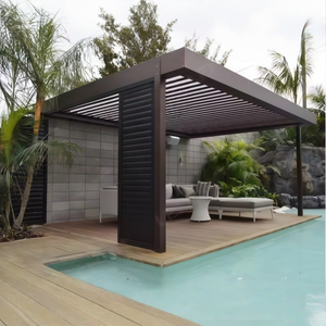 Pérgolas <span class=keywords><strong>y</strong></span> Gazebos <span class=keywords><strong>de</strong></span> Aluminio Inteligentes, Ajustables, Resistentes al Agua, para Montar en la Pared, para Patio, Terraza, Jardín, Piscina - Product Image 3