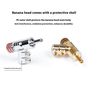 Audiophile hochpräzise Steck verbinder aus reinem Kupfer Vergoldete selbstsicher nde Bananenstecker-Lautsprecher kabel klemme - Product Image 2